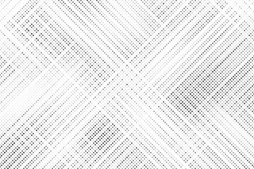 Poster - Grunge halftone gradient background. Faded grit noise texture. White and black sand wallpaper. Retro pixelated backdrop. Anime or manga style comic overlay. Vector graphic design textured template