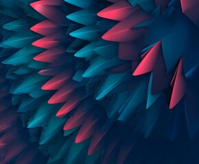 Poster - Abstract feathers rendering in a gradient style