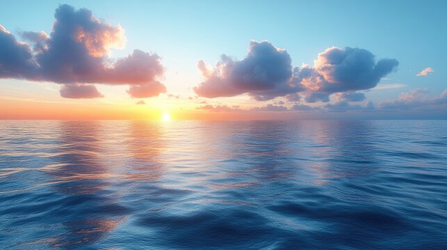 Digital fluid gradient of sky blue fading into orange tones, smooth and glossy with light reflection
