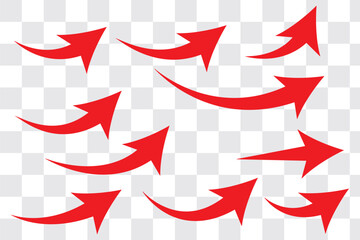 Leinwandbilder - set of curved arrows isolated on white background. curved arrows, hand drawn curved arrows. collecti