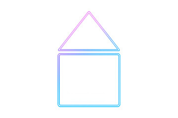 Poster - Bright, colorful neon house icon glowing on a transparent background, perfect for real estate or home-related designs