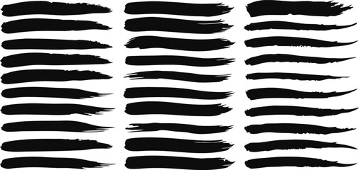 Poster - Brushstrokes on background 42 handdrawn ink marks in various shapes sizes for design elements