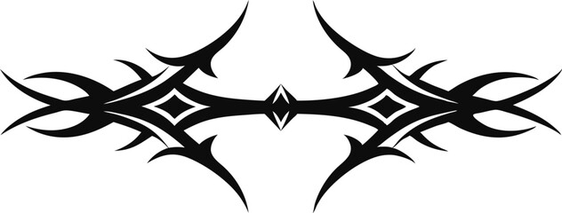 Poster - Symmetrical tribal design with sharp points diamond shapes on a background tattoo