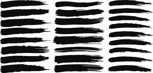 Poster - Brushstrokes on background Handdrawn ink marks in various shapes sizes abstract design elements