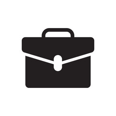 Poster - Business briefcase icon. Classic lockable briefcase symbol, ideal for office, job, or finance graphics.
