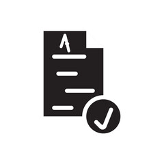 Poster - Checklist and document icon. Document and checkmark flat icon for task apps or admin dashboards.