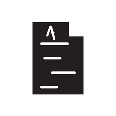 Poster - Document with text icon. Flat black document icon for text editor, notes, or contract templates.