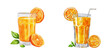 © Dar - orange juice watercolor vector illustration