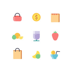 Poster - Colorful vector illustration featuring a variety of daily life objects arranged neatly on a white background providing a clean and minimalist design