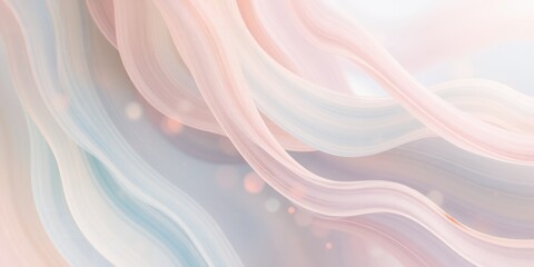 Poster - Abstract background featuring soft pastel colors with flowing ribbon like formations visible