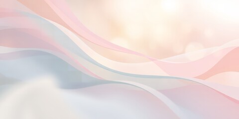 Poster - Abstract watercolor painting featuring soft pastel colors and gentle flowing wave shapes