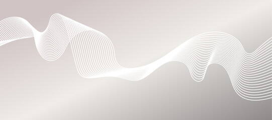 Poster - abstract wave element on gray gradient background, vector, illustration.