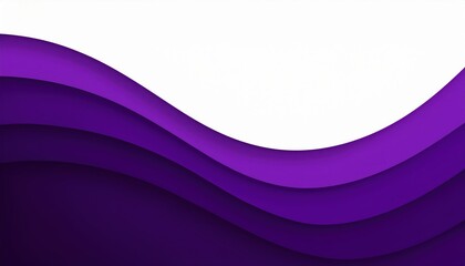 Wall Mural - abstract layered purple wave background with smooth curves and white negative space for modern web d