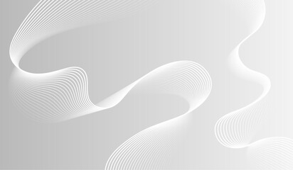Poster - Grey and white abstract background with dynamic lines vector.