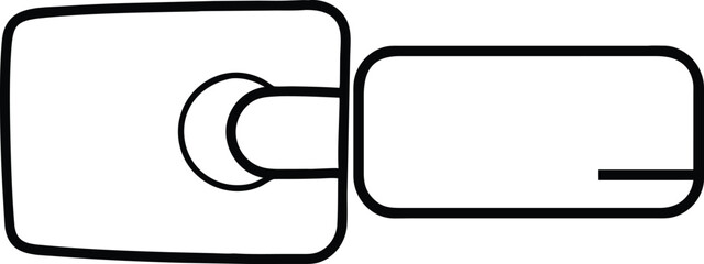 Poster - Simple outline drawing of a wallet with a card slot and a thumb tab