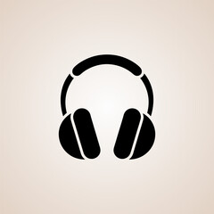 Poster - Headphones icon vector illustration, Modern headset sign symbol