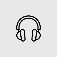 Poster - Headphones icon vector illustration, Modern headset sign symbol