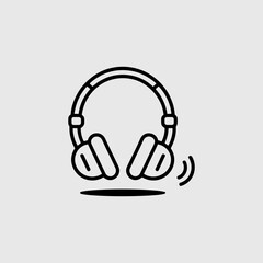 Poster - Headphones icon vector illustration, Modern headset sign symbol