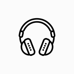 Poster - Headphones icon vector illustration, Modern headset sign symbol