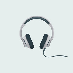 Poster - Headphones icon vector illustration, Modern headset sign symbol