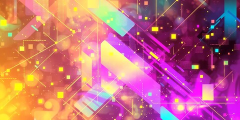 Poster - Abstract background featuring geometric shapes and vibrant colors in a modern design style