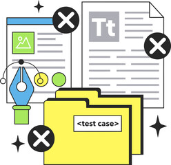 Poster - Design file document folder test case illustration graphic pen tool document management delete icon file vector art illustration and png 