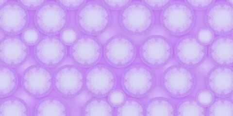 Poster - A repeating pattern of blurred white circles on a light purple background with soft edges