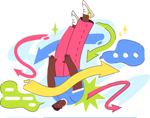 Aufkleber - Illustration vector graphic design art cartoon character colorful arrows communication creativity concept vector art illustration and png 