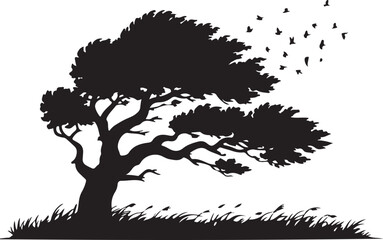 tree silhouette vector illustration