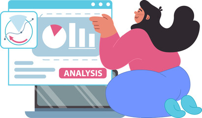 Poster - Analysis data analytics chart graph business report dashboard diagram information marketing strategy 100 vector art illustration and png 