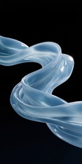 Poster - Dynamic blue ribbon on black background curving gracefully