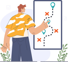 Poster - Strategy planning business marketing management project roadmap success target achievement goals process vector art illustration and png 