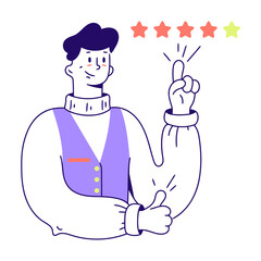 Poster - Customer review rating feedback star service satisfaction experience product quality vector illustration vector art illustration and png 