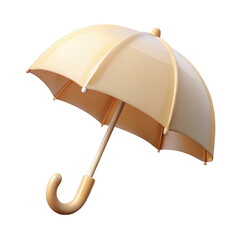 Aufkleber - A 3d rendered light peach colored umbrella with a curved handle isolated on transparent background