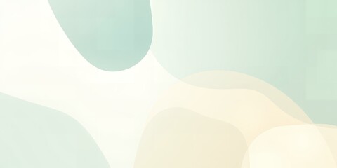 Poster - Abstract pastel background featuring soft blended shapes in light green and beige tones