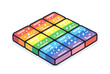 © FEROHORA - Isometric Rainbow Blocks with Glittering Stars, Representing Diversity and Inclusion in a Colorful Design