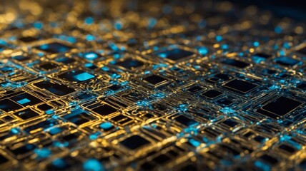 Aufkleber - Complex Circuit Board Design Featuring Intricate Patterns and Vibrant Colors That Represent Technology and Innovation in Modern Electronics