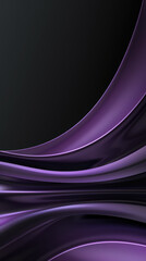 Poster - Smooth purple curves blend into each other, creating an elegant abstract design with a sense of depth and reflective surfaces