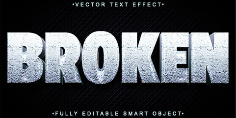 Poster -  Grunge Cracked Broken Distorted Glitch Effect Design Vector Fully Editable Smart Object Text Effect