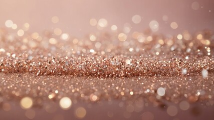 Poster - Glitter Creates a Mesmerizing Effect Under Soft Lighting in an Elegant Setup, Showcasing Shimmering Particles in Warm Tones During a Festive Celebration