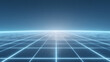 © PixelNexa - Blue Neon Grid Horizon With Bright Light digital futuristic