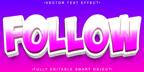 Aufkleber -  Modern Social Media Follow Click Connect Style Design Vector Fully Editable Smart Object Text Effect