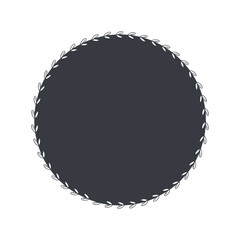 Poster - Simple Circular Decorative Frame with Delicate Leaf Border Round frame repeating leaf pattern frame border circle decorative leaves pattern design graphic vector illustration