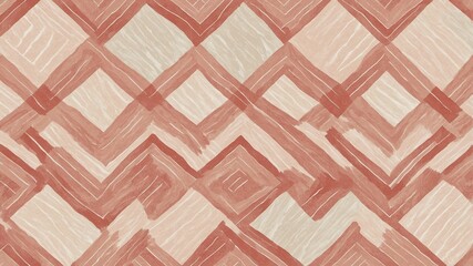 Poster - Geometric Pattern in Warm Earth Tones With a Textured Look, Perfect for Interior Design and Art Applications
