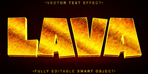 Poster -  Fiery Molten Lava Volcano Eruption Hot Flow Style Design Vector Fully Editable Smart Object Text Effect