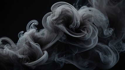 Aufkleber - Delicate Swirling Patterns of Smoke Create an Intricate Design Against a Dark Background During a Nighttime Display of Artistry