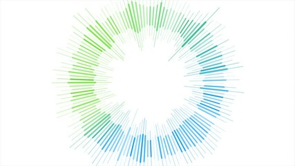 Poster - Abstract circular green and blue gradient lines on white background. Seamless looping data tech concept motion design. Video animation Ultra HD 4K 3840x2160