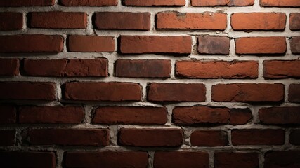 Poster - Textured Red Brick Wall Illuminated Softly, Showcasing Warm Colors and Rustic Charm in a Cozy Interior Setting