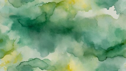 Poster - Watercolor Abstract Background Featuring Green and Yellow Hues Blending Softly, Creating a Calming Effect Perfect for Various Artistic Projects