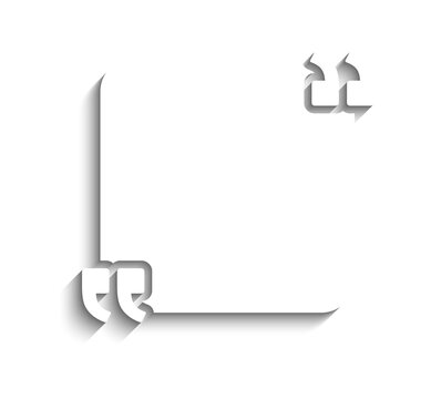 Quotation mark frame isolated on transparent background